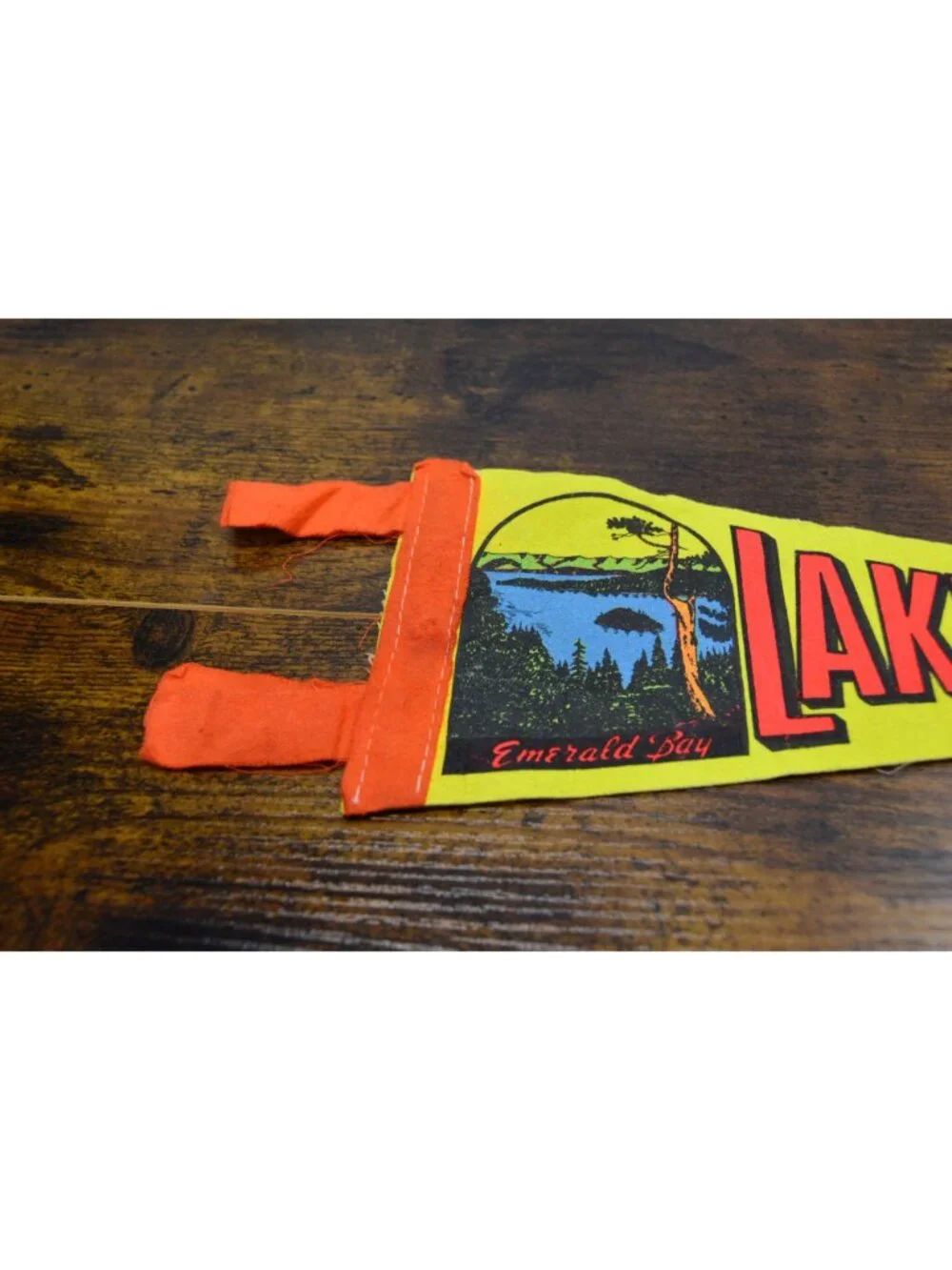Vintage Lake Tahoe Felt Pennant With Emerald Bay Design 12 inches